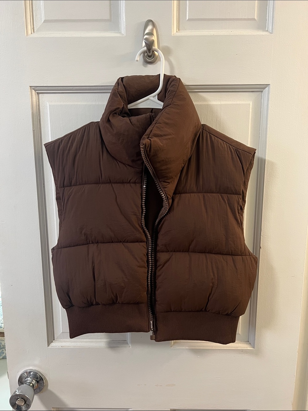 Men's Brown Puffer Vest Jacket